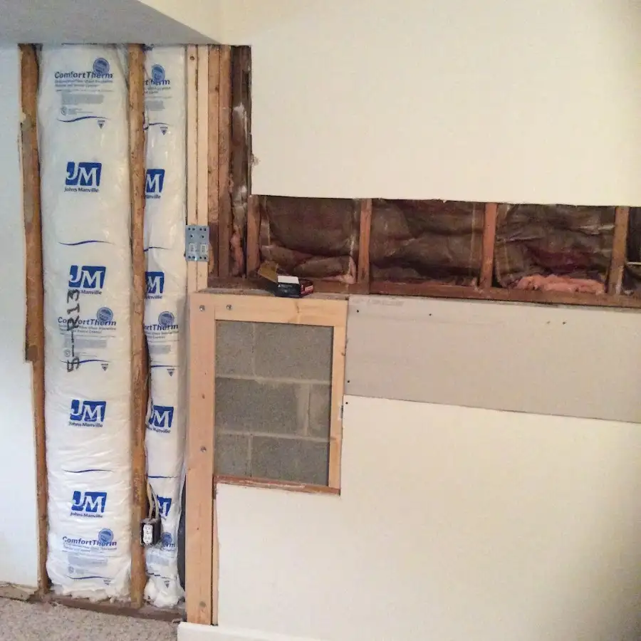Wall insulation replacement during Contents Cleaning & Restoration in Marshall